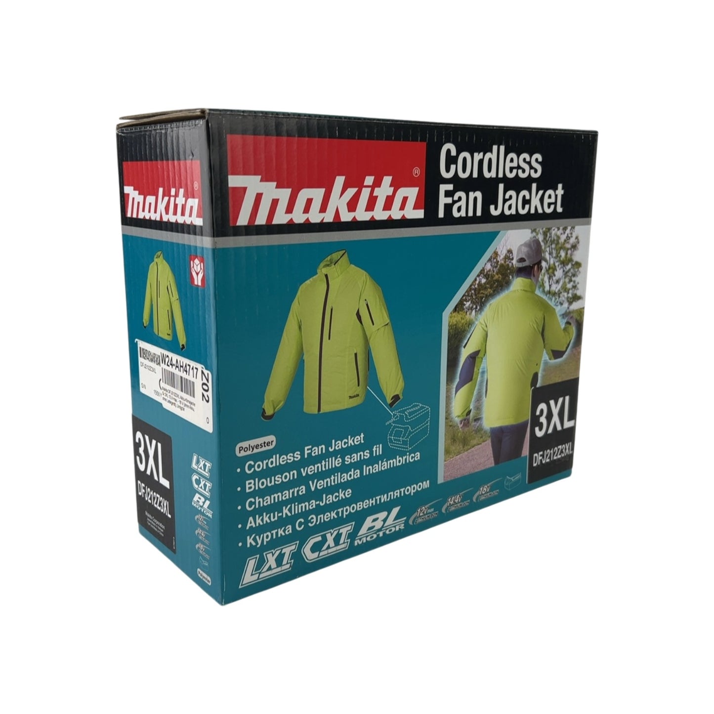 Makita DFJ212Z3XL Akku-Klimajacke Gr.3XL 12V-18V (ohne Akku, ohne Ladegerät) | Neu