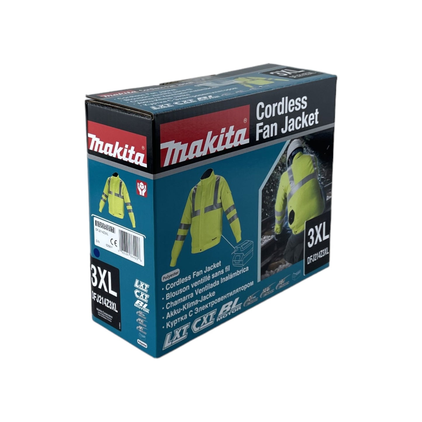 Makita DFJ214Z3XL Akku-Klimajacke Gr.3XL 12V-18V (ohne Akku, ohne Ladegerät) | Neu