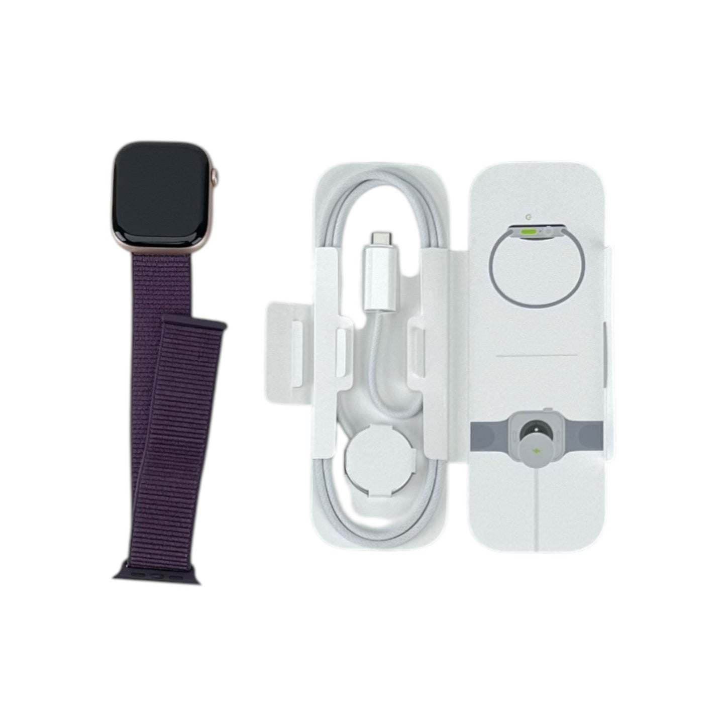 Apple Watch 10 GPS Aluminium Rosegold 46 mm Sport Loop Pflaume | Retourware
