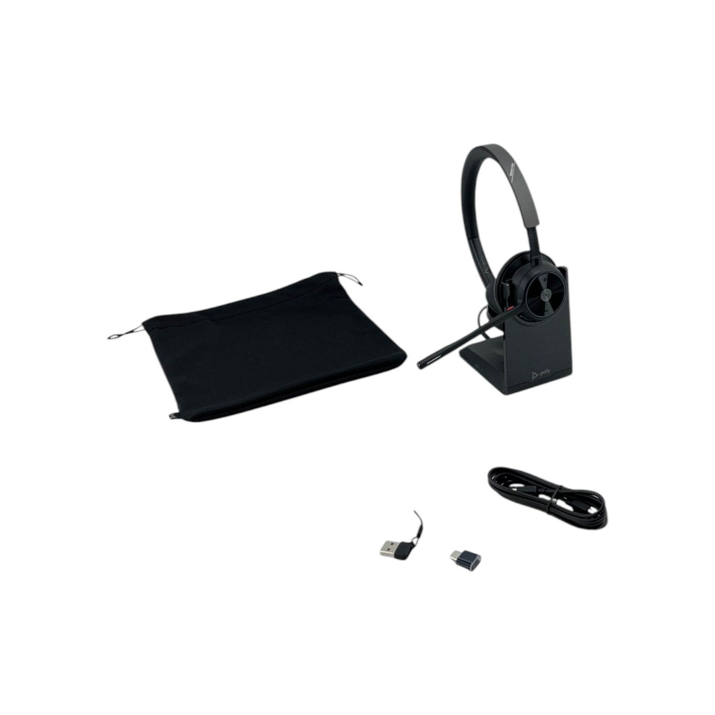 Poly Voyager Schnurloses 4320UC Headset Ladestation Bluetooth Over Ear Kopfhörer | Neu