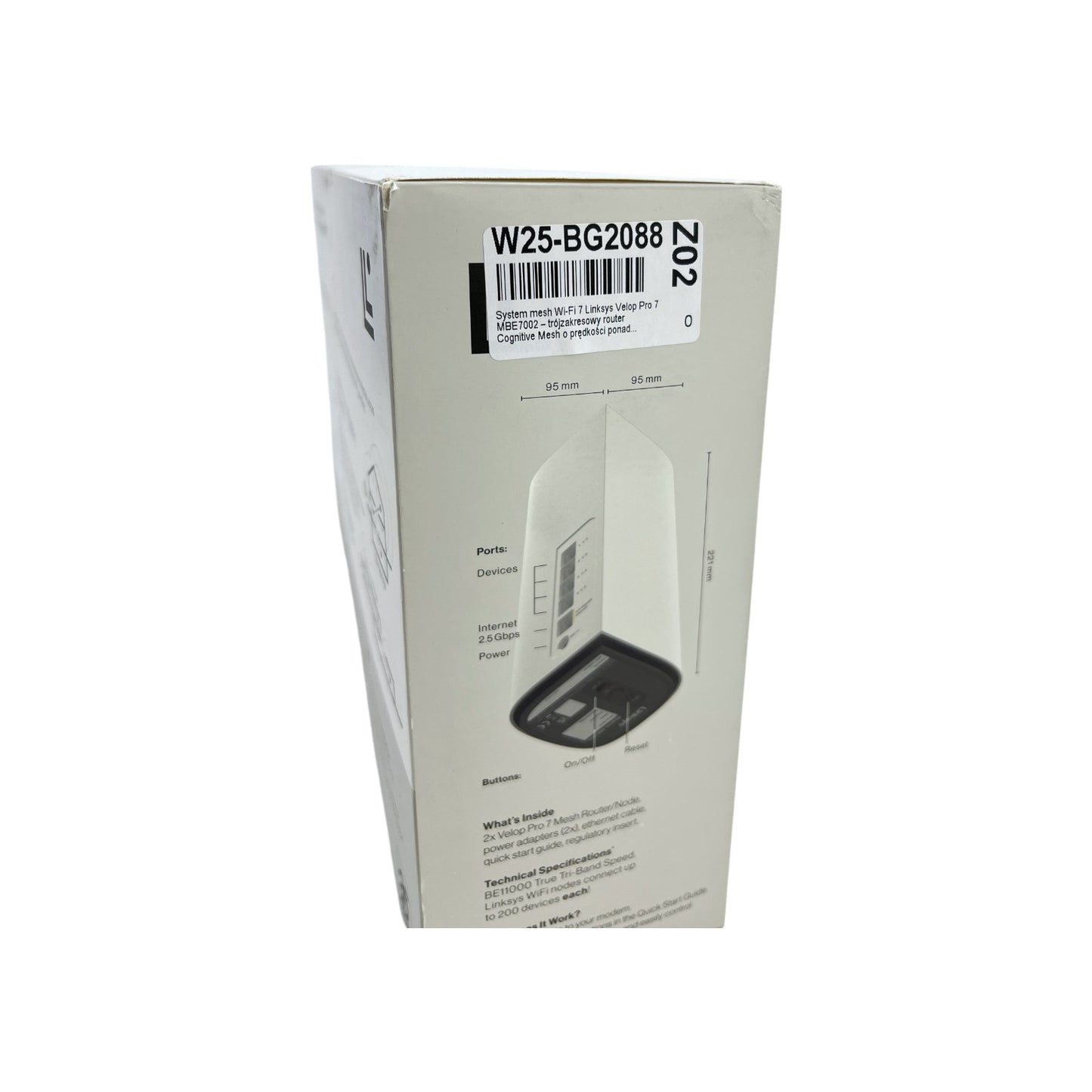 Linksys Velop Pro 7 Mesh WiFi 7 System MBE7002 Tri-Band 10 Gbit/s 550 m² Weiß | Retourware
