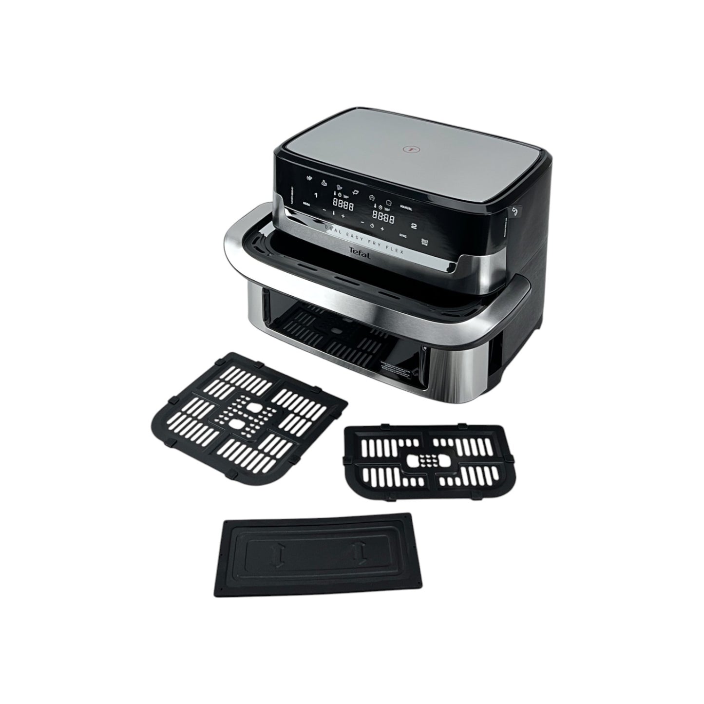 Tefal EY922D Dual Easy Fry Flex Heißluftfritteuse 2700W 9 Liter 40-200°C Silber | Retourware