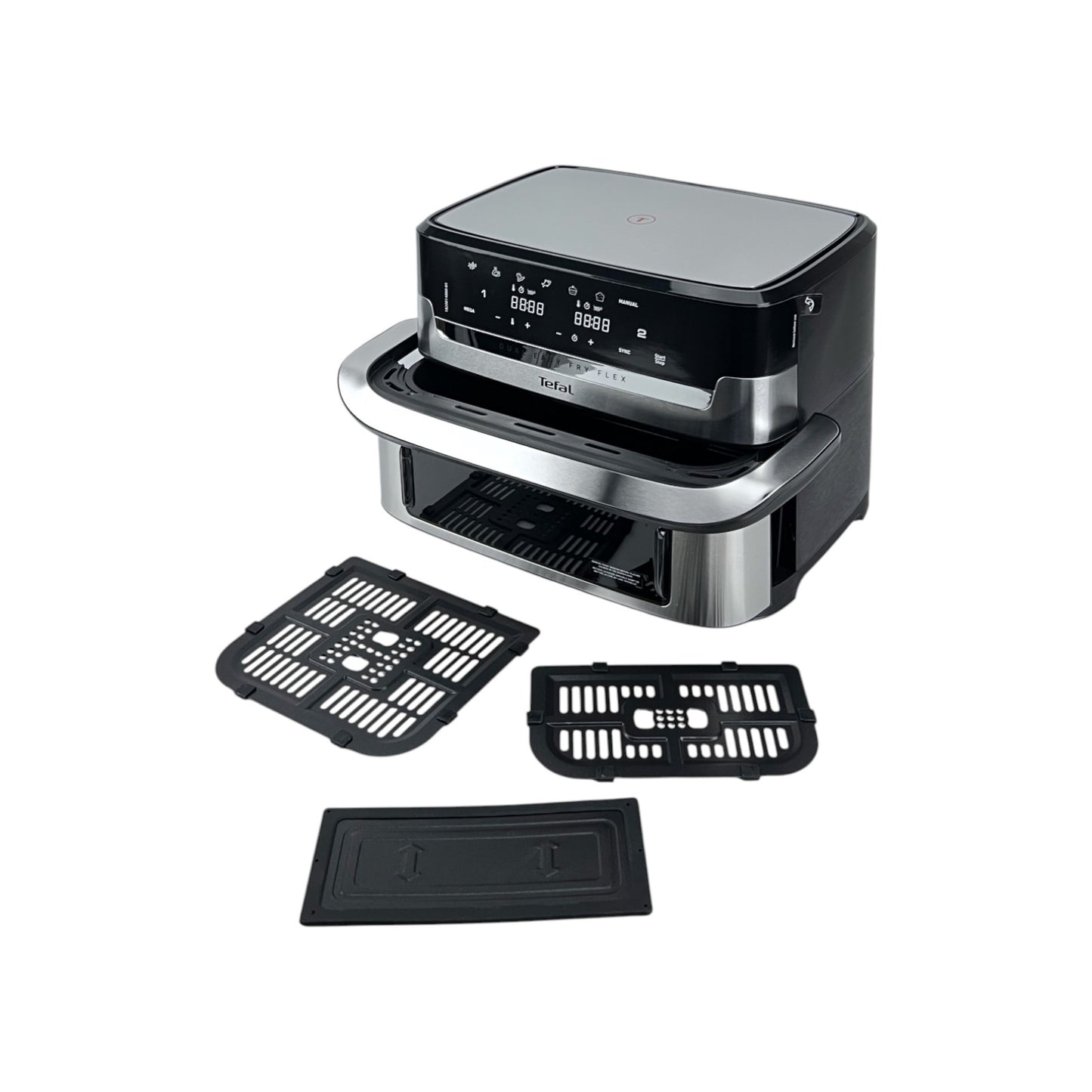Tefal EY922D Dual Easy Fry Flex Heißluftfritteuse 2700W 9 Liter 40-200°C Silber | Retourware