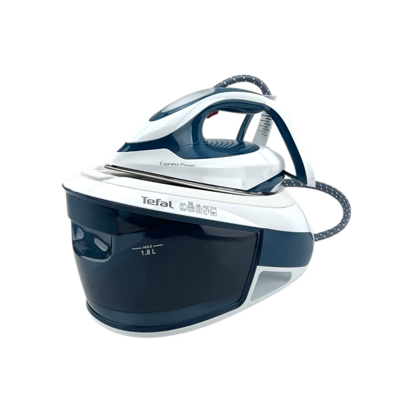 Tefal SV8111 Express Power 2800W 6.2 bar 1.8 Liter Vertikaldampf Blau Weiß | Retourware