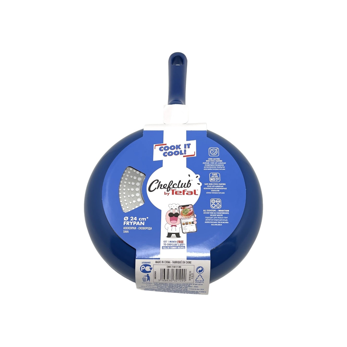Tefal G80504 Chefclub Bratpfanne 24 cm Titanium Antihaft Pfanne Thermo Blau | Neu