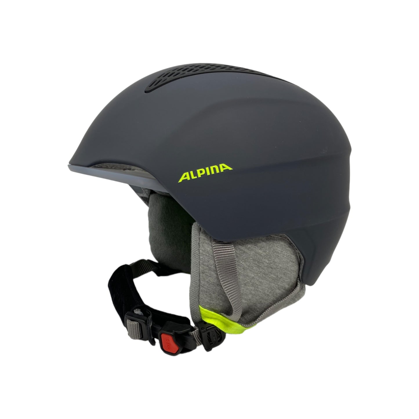 Alpina GRAND JR Skihelm Kinder Schwarz Neon Gelb Matt Anpassbar 51-54 cm | Neu