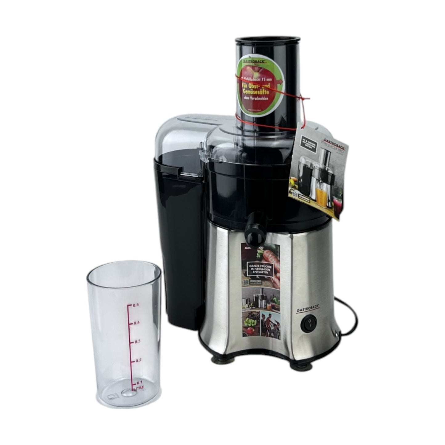 Gastroback 40117 Vital Juicer Pro Entsafter Gemüse Obst 700W 75mm Einfüllschacht | Retourware