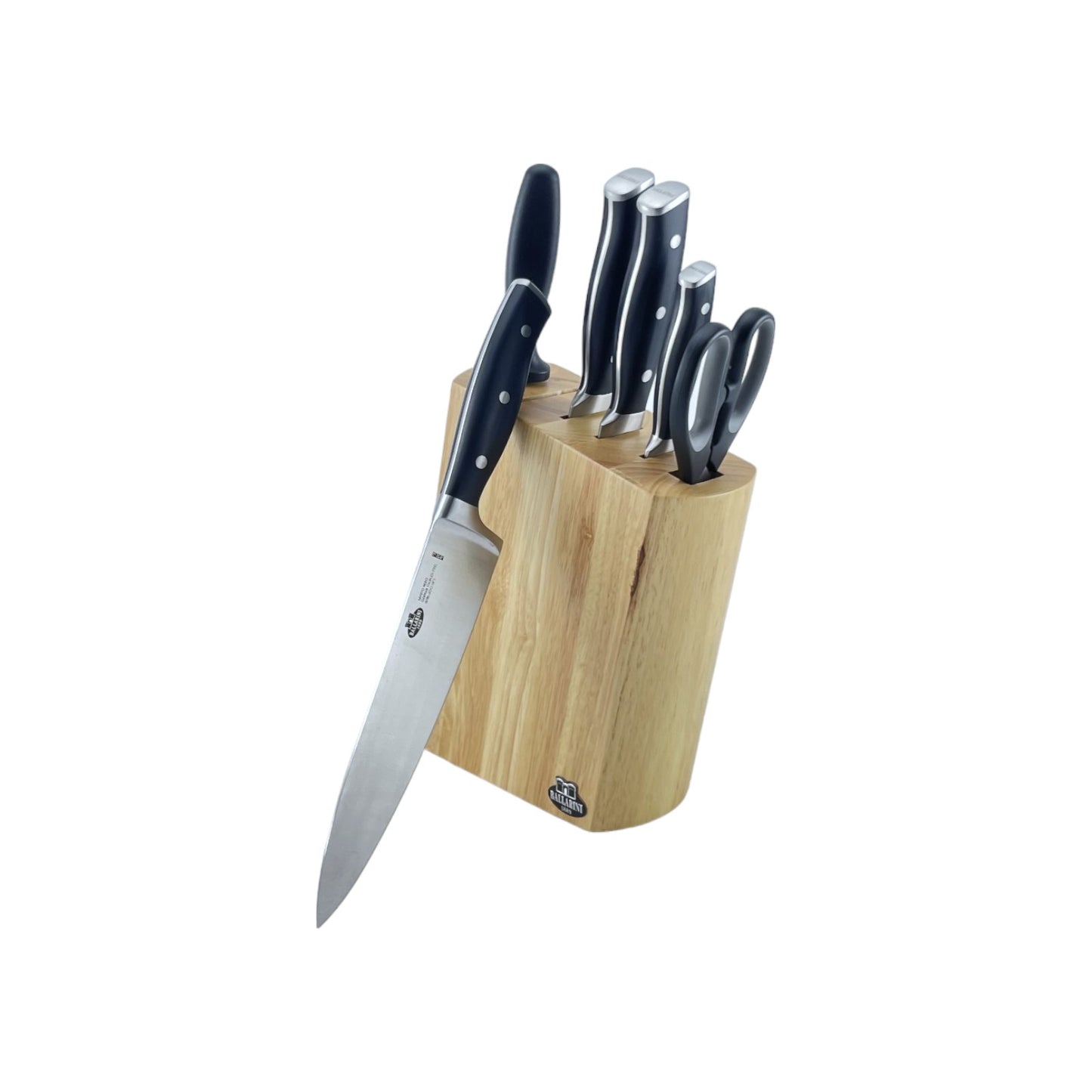 BALLARINI Savuto Nero Messerblock, 7-tlg., Holzblock, Messer,Schere rostfreiem Spezialstahl | Retourware