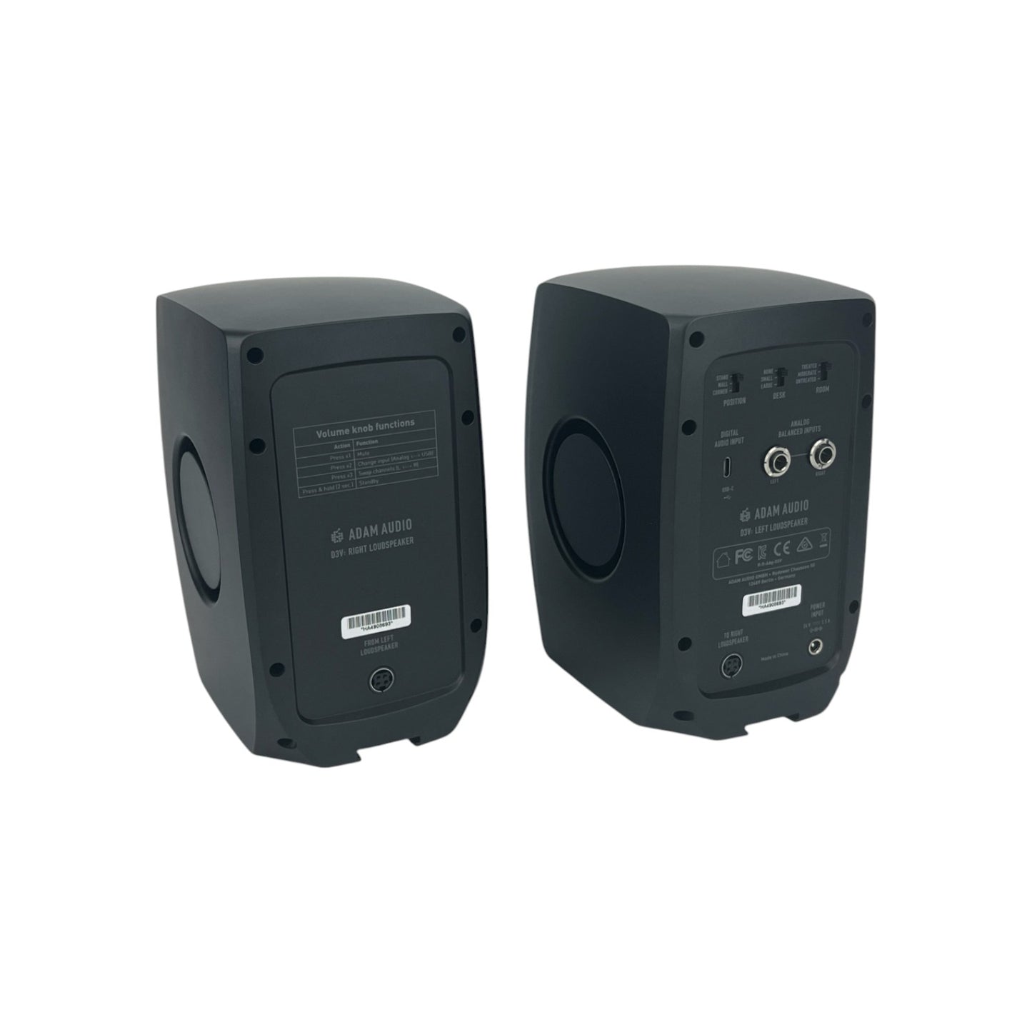 ADAM Audio D3V Aktive Desktop Lautsprecher 100W RMS USB-C-Anschluss Schwarz | Retourware