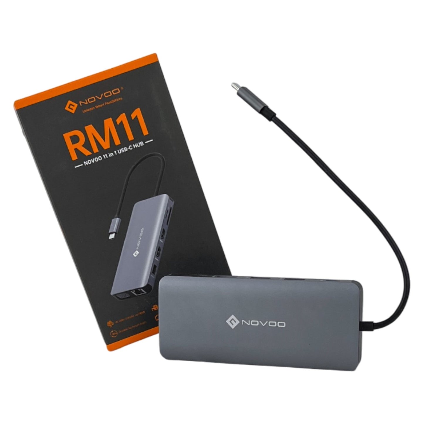 Novoo RM11 Dockingstation 11 in 1 USB-C Hub Multiport Adapter | Neu