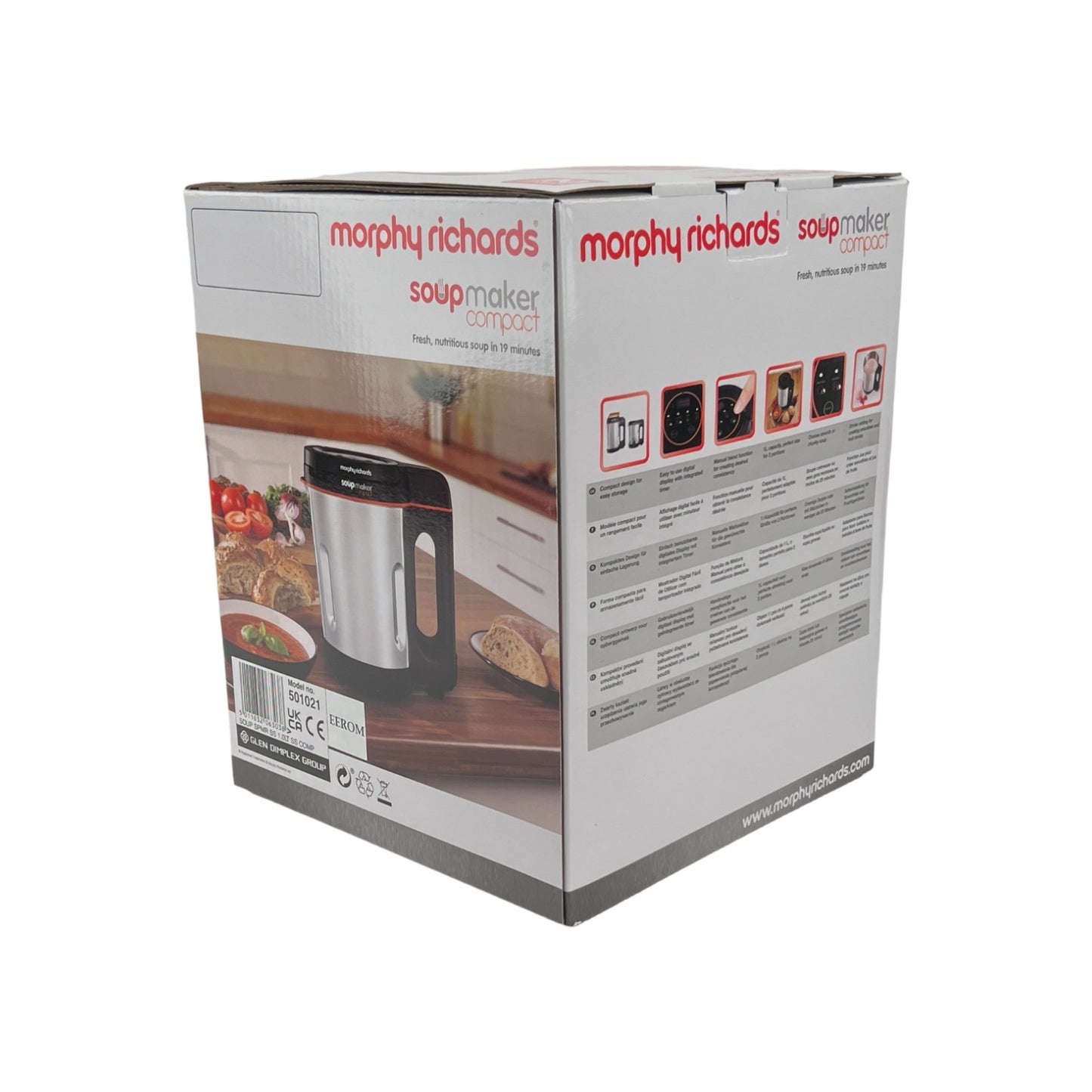 Morphy Richards 501021 Compact Suppenbereiter Suppenkocher 1L 900W Edelstahl | Retourware