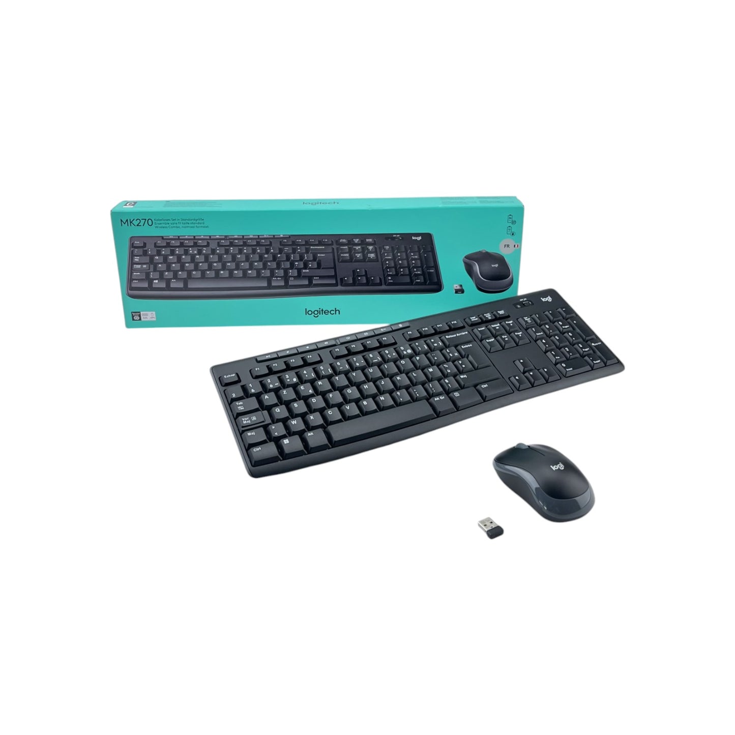 Logitech MK270 Wireless Desktop Tastatur Maus Set 105 Tasten AZERTY fr | Retourware