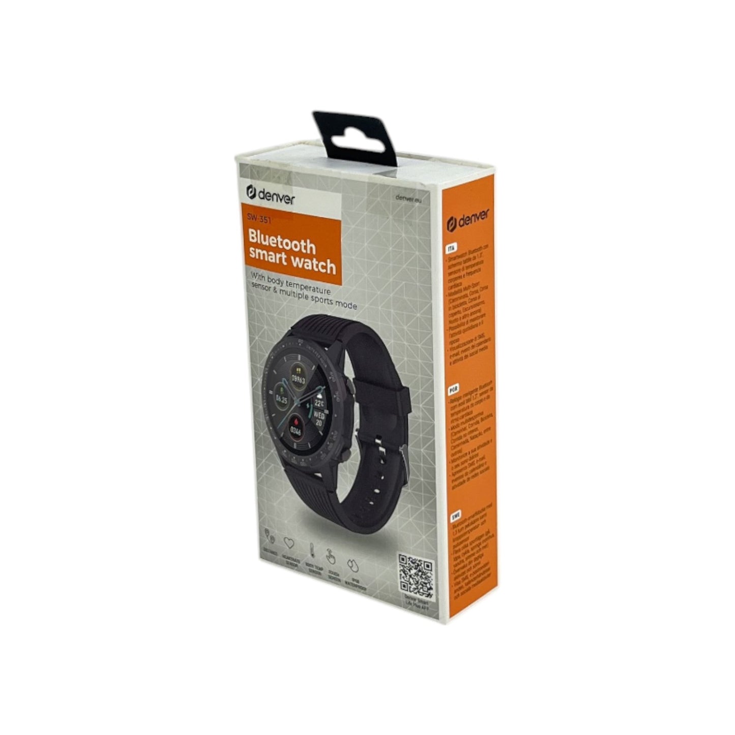 Denver SW-351 Digital Smartwatch 45mm GPS 1.3 Zoll (3.3 cm) Bluetooth Schwarz | Retourware