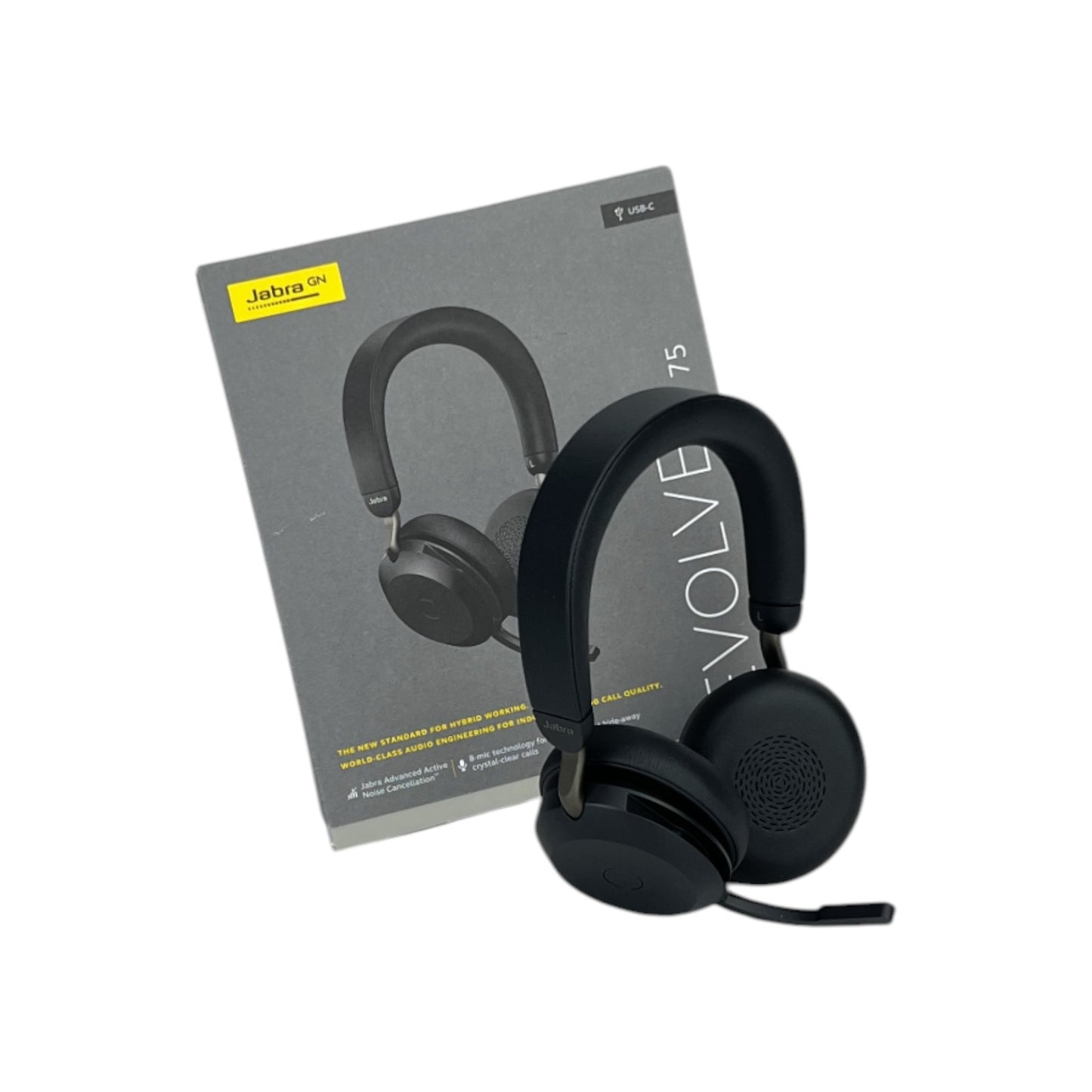 Jabra Evolve2 75 Wireless PC Headset Stereo Kopfhörer ANC USB-C Bluetooth | Retourware