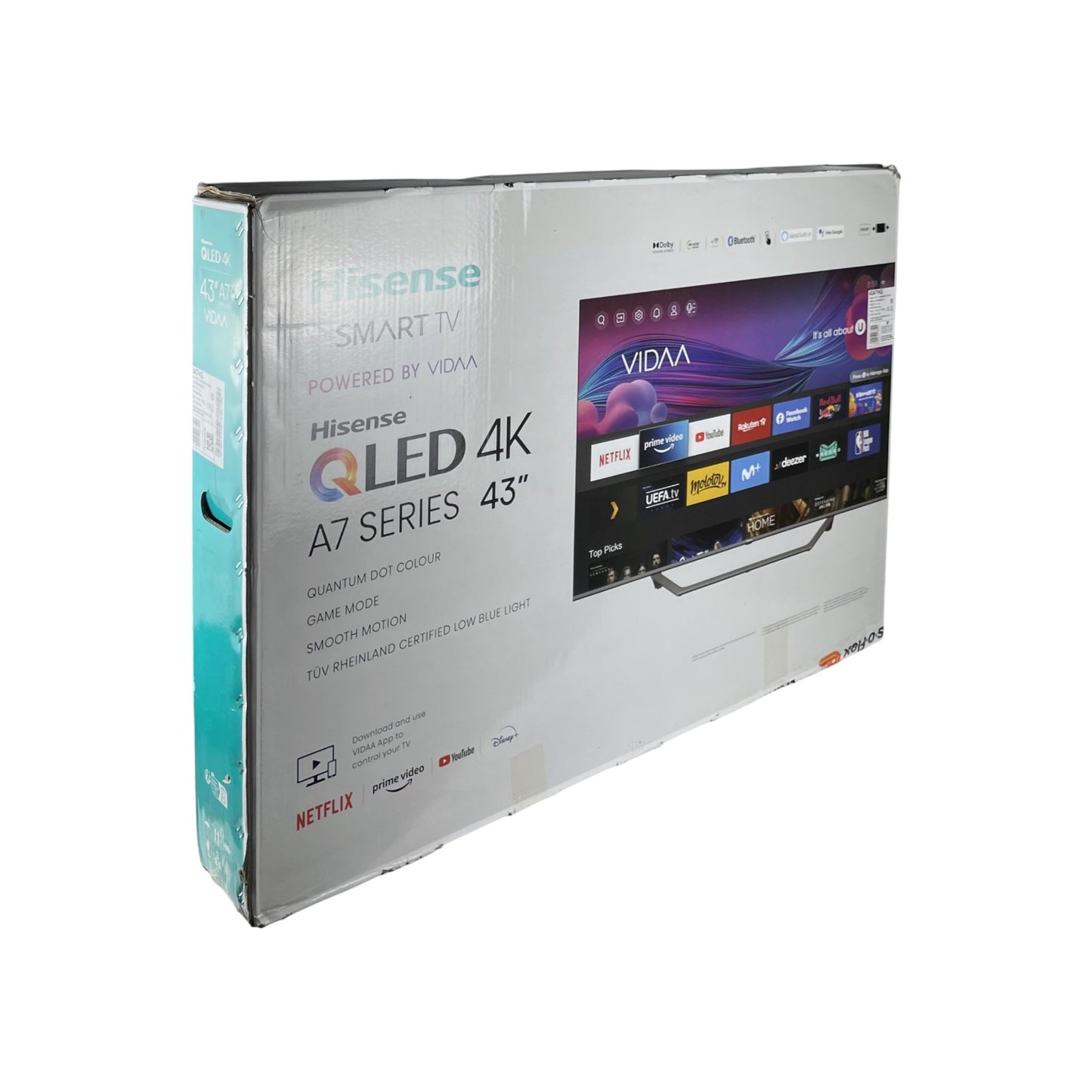 Hisense 43A7HQ QLED TV 43 Zoll (109,22 cm) 4K HDR Smart TV Game Mode Schwarz | Retourware