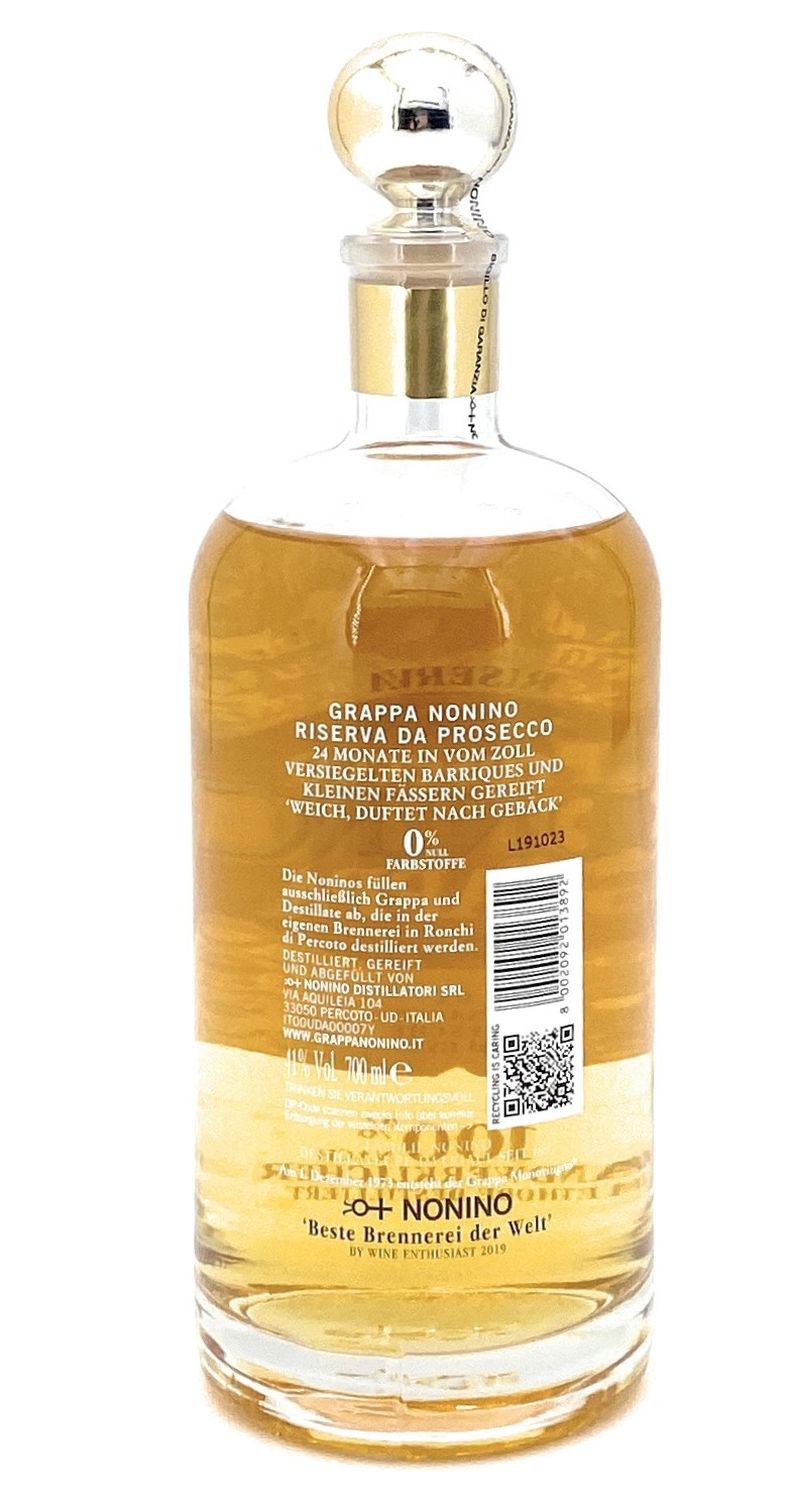 Nonino Grappa di Prosecco Barriques 1x 0,7 l Flasche 41% vol. Alkohol | Neu
