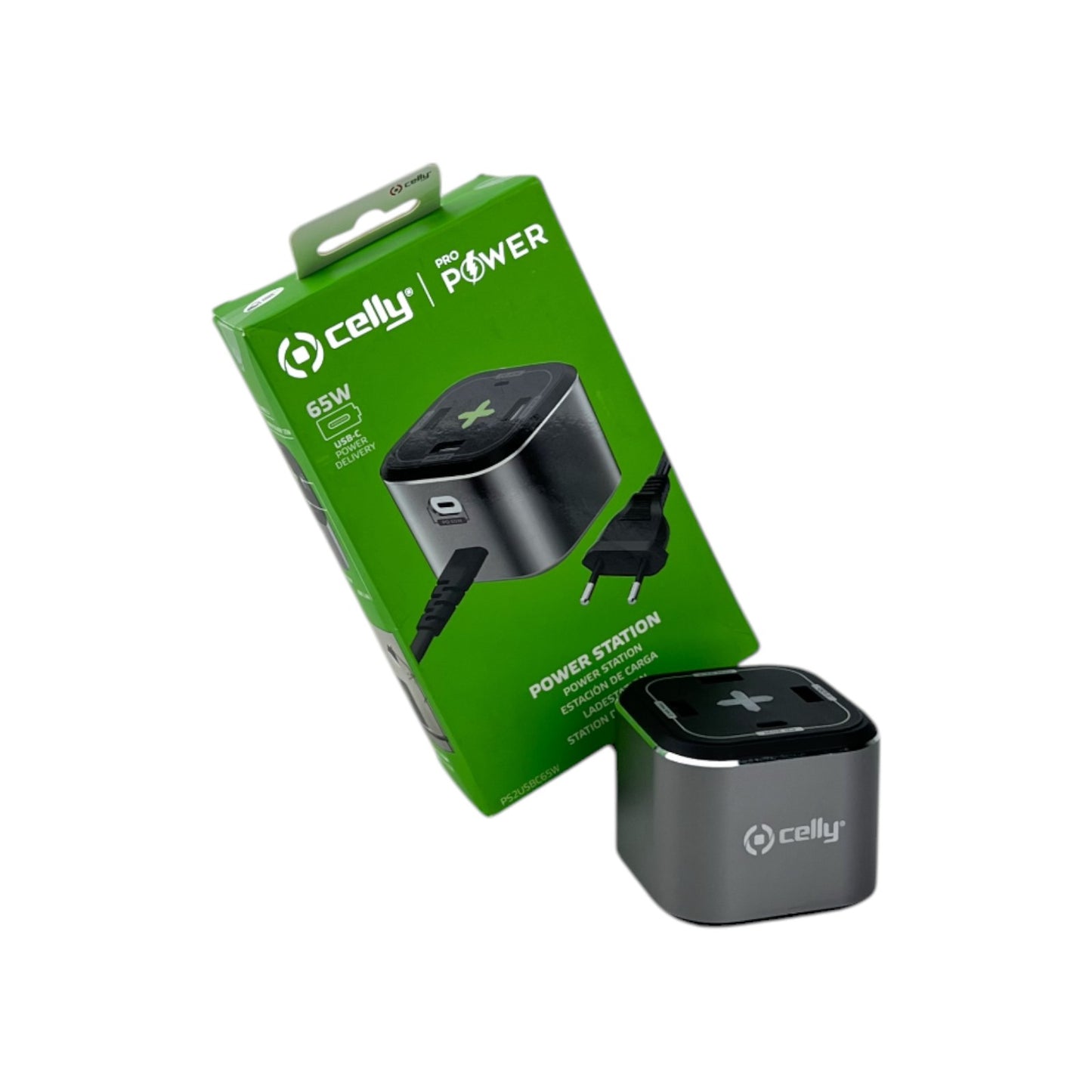 Celly GAN Powerstation USB-A USB-C Ladegerät 65W 20W 2.4A/12W | Neu