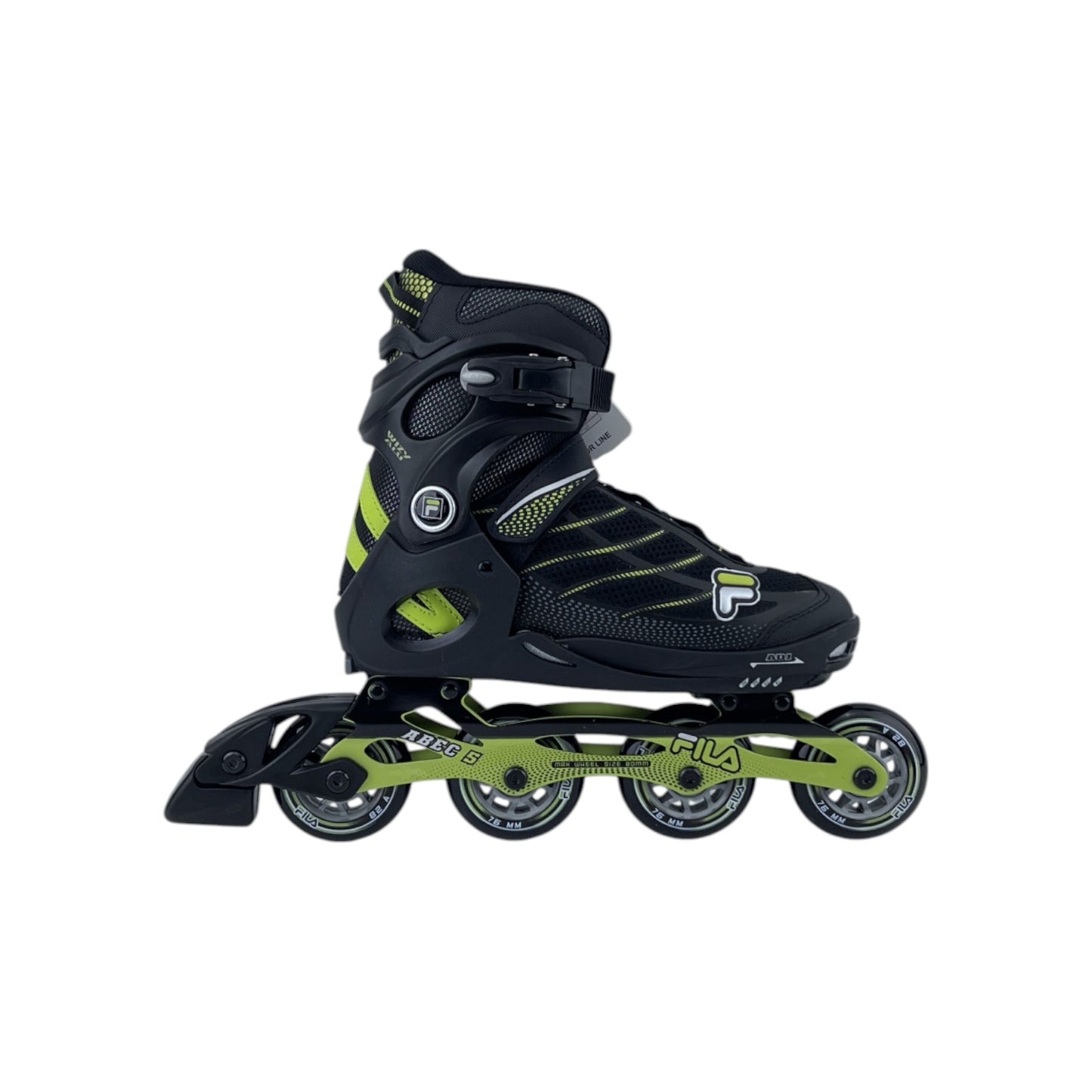Fila Kinder Skates Wizy Alu Inlineskates Inliner Schwarz/Lime 38-41 EU | Neu