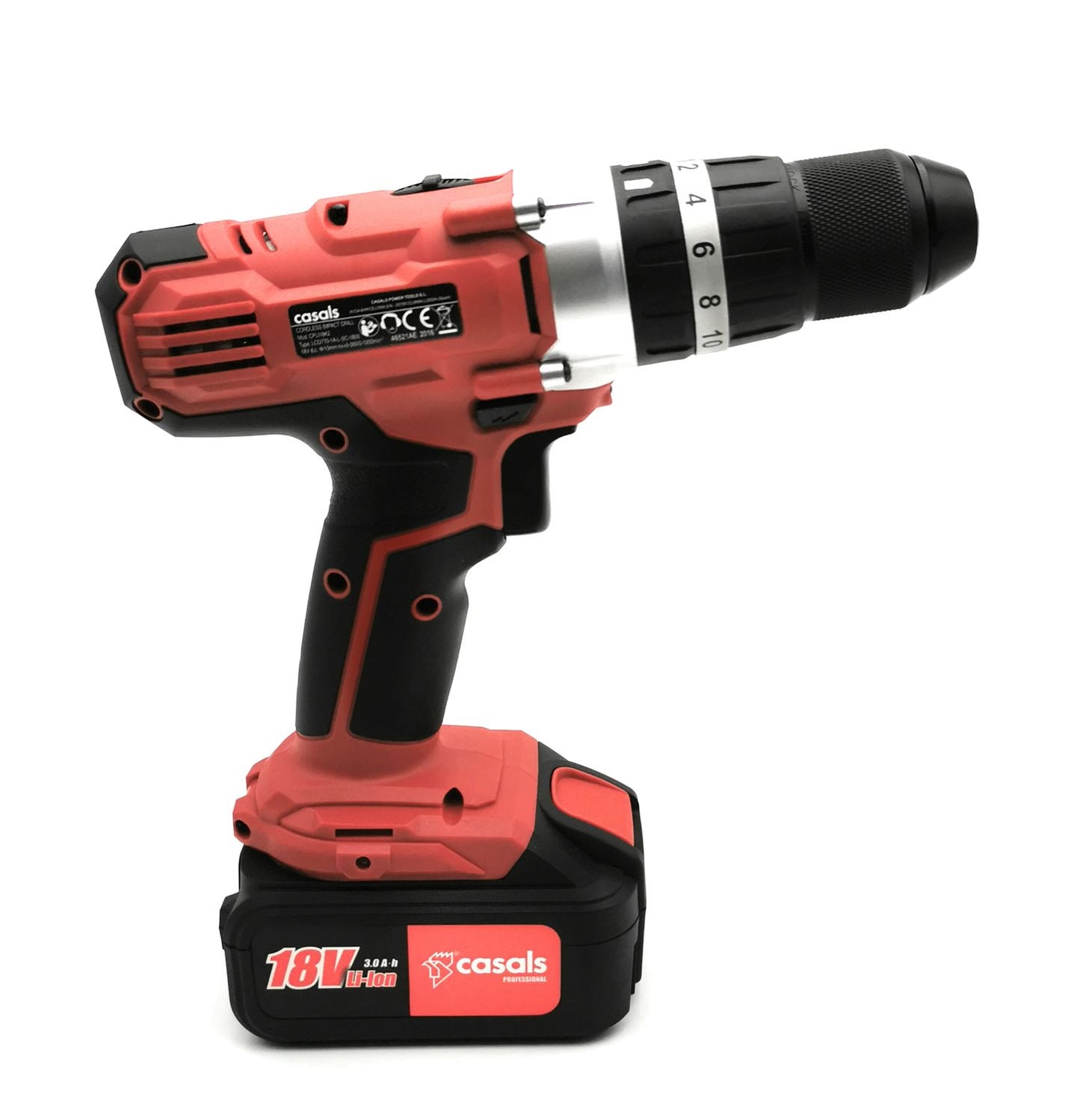 Casals CPLI18K2 Akku Schlagbohrmaschine Bohrmaschine Bohrer 2x3 Ah 18V rot | Neu