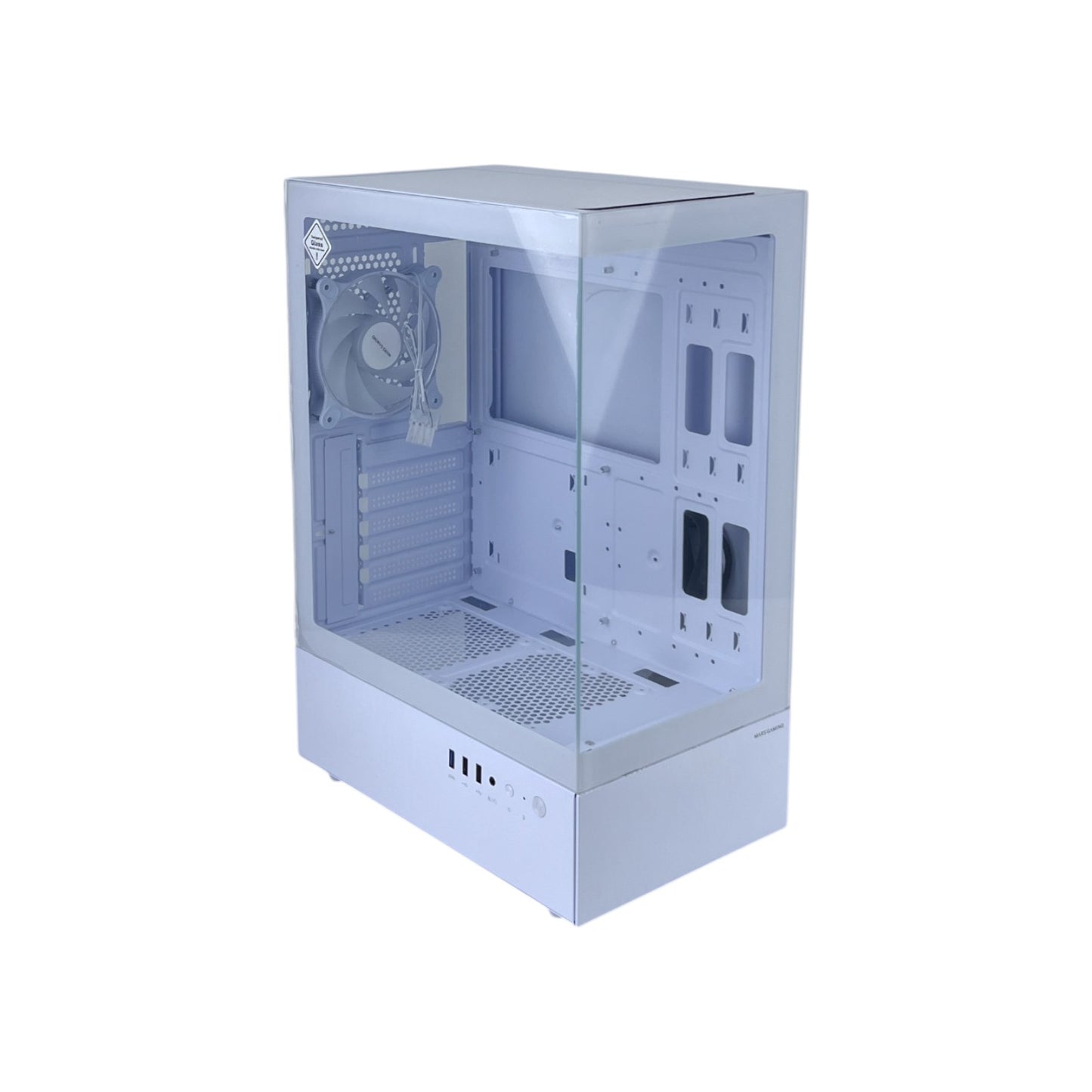 MARS GAMING MC-XO Gaming Midi Tower PC Gehäuse ATX Rahmenlos Glas 12cm FRGB | Neu