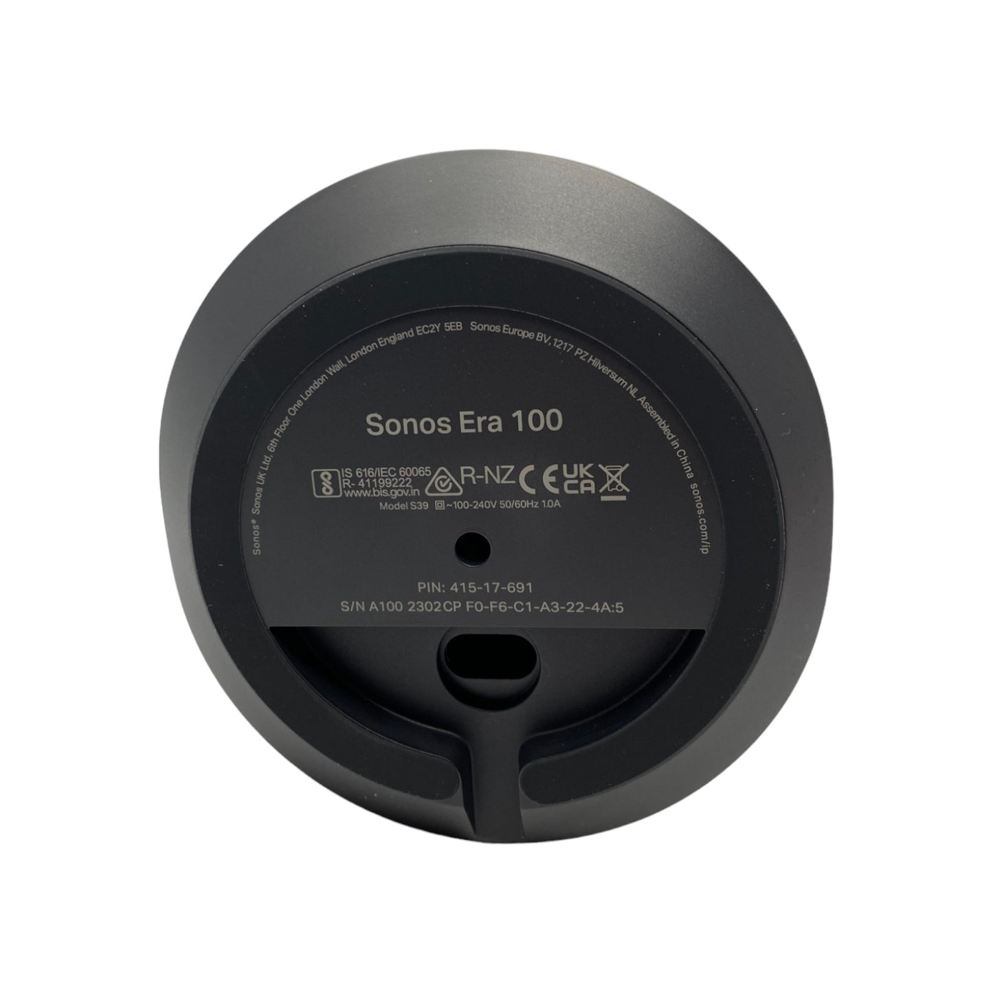 Sonos Era 100 Stereo Lautsprecher Bluetooth Wlan Tragbar App-Steuerbar Schwarz | Retourware