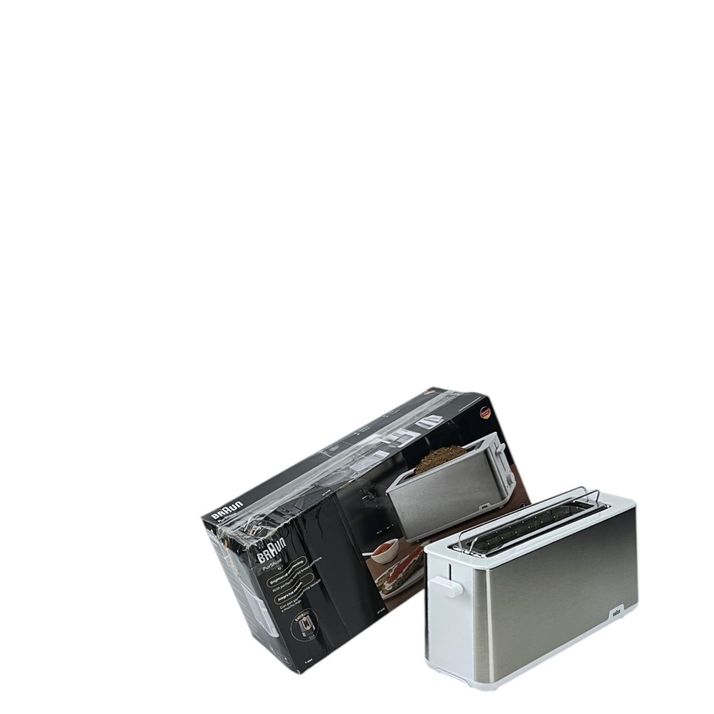 Braun Toaster PurShine HT 1610 WH 25cm Brotschlitz 8 Stufen 1030W Edelstahl Weiß | Retourware