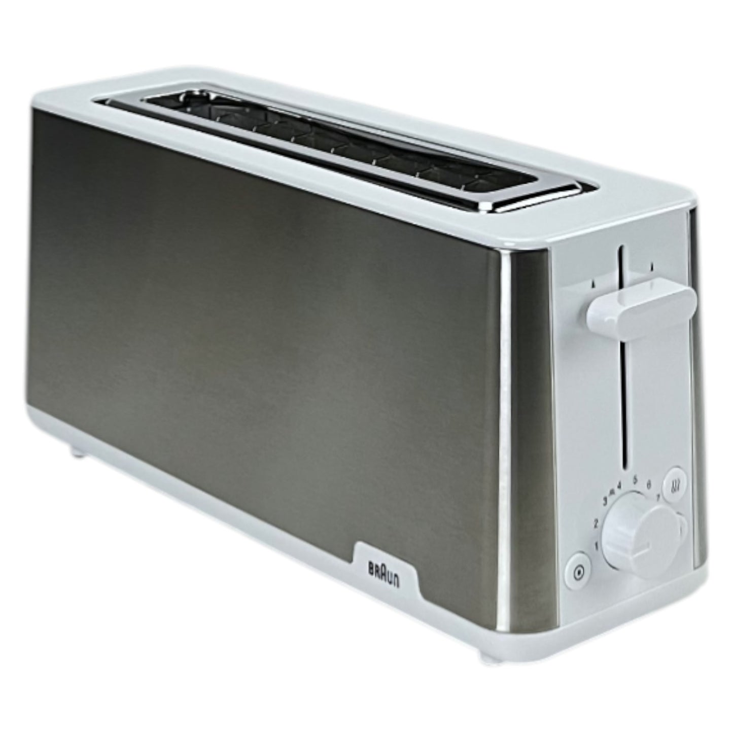 Braun Toaster PurShine HT 1610 WH 25cm Brotschlitz 8 Stufen 1030W Edelstahl Weiß | Retourware
