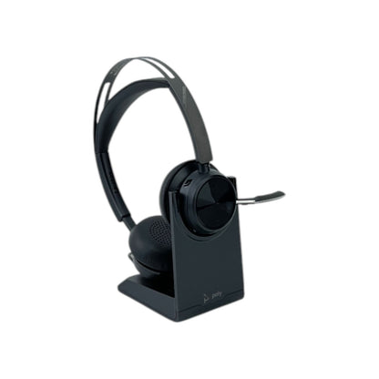 Poly Voyager Focus 2 UC Stereo Headset On-Ear USB-A Bluetooth mit Ladestation | Neu