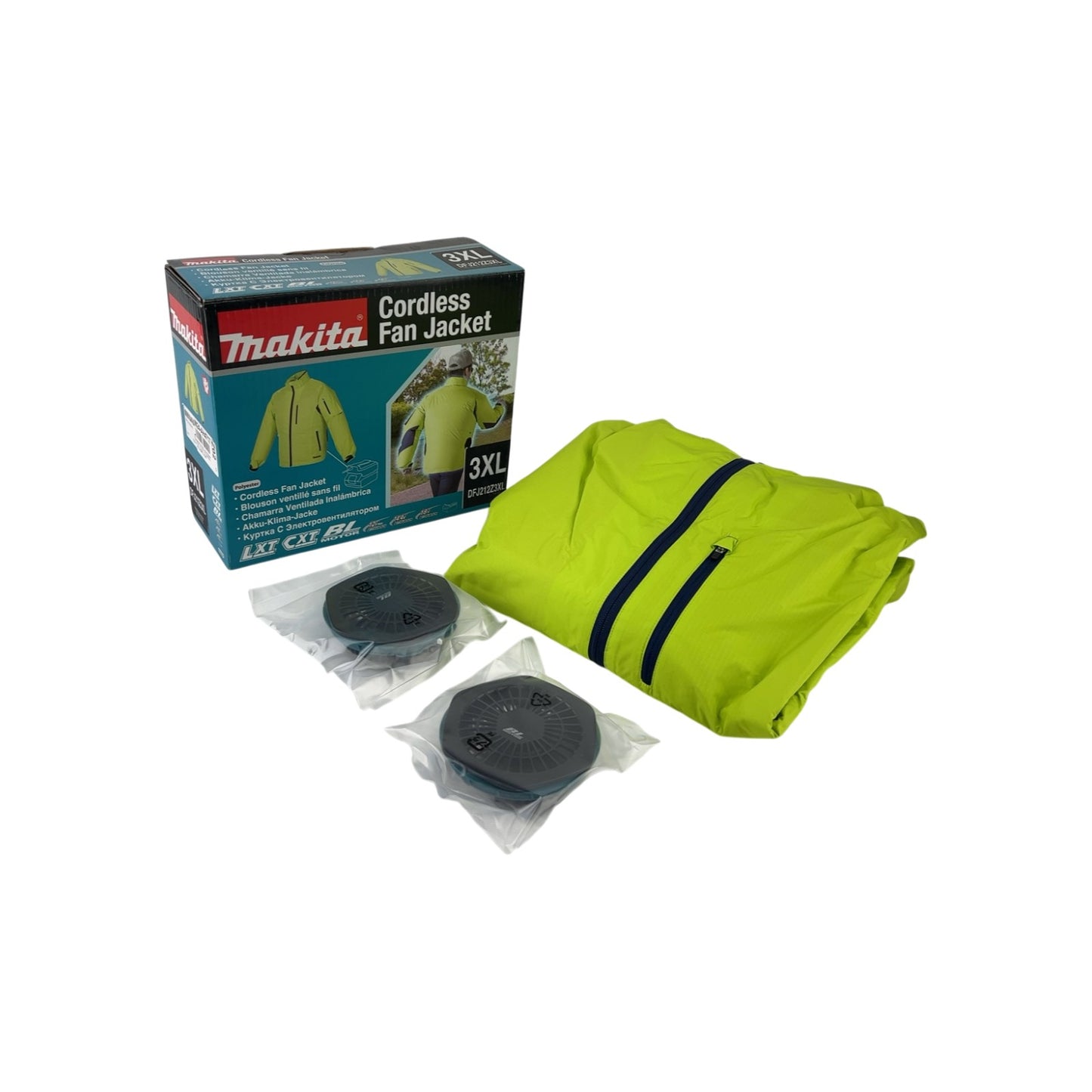 Makita DFJ212Z3XL Akku-Klimajacke Gr.3XL 12V-18V (ohne Akku, ohne Ladegerät) | Neu