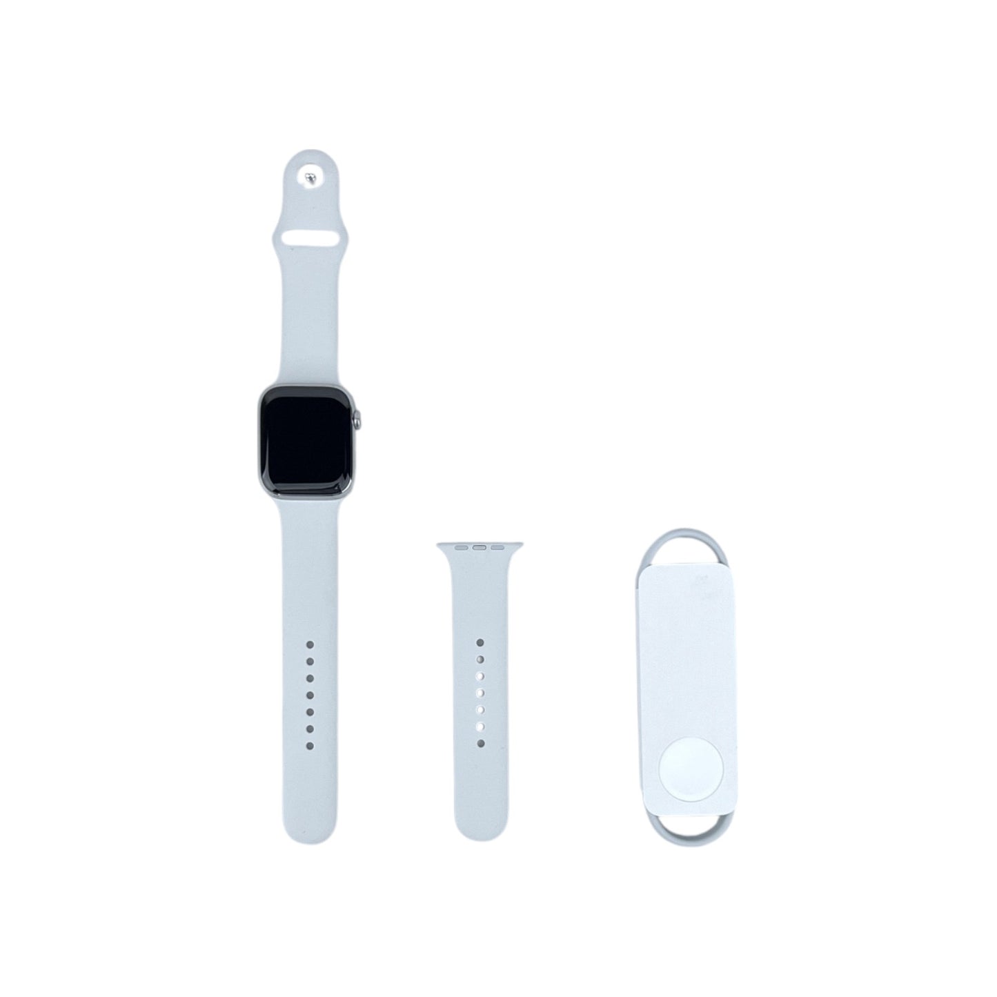 Apple Watch 8 Cellular Edelstahl Silber 45 mm Sportarmband Weiß | Retourware