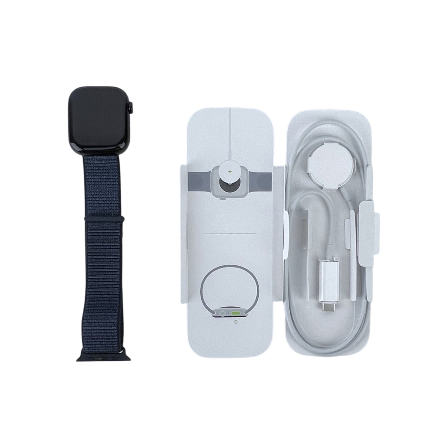 Apple Watch 10 GPS Aluminium Diamantschwarz 42 mm Sport Loop Tinte | Retourware