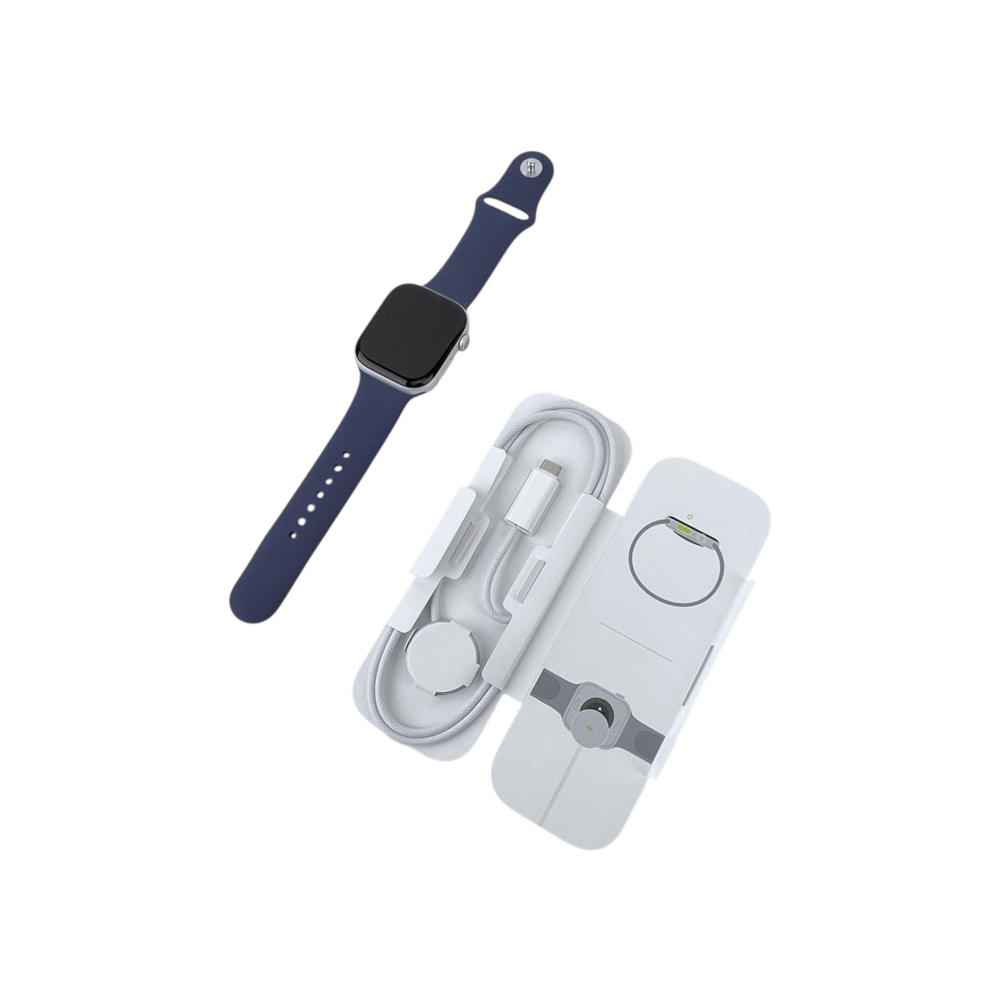 Apple Watch 10 GPS Aluminium Silber 46 mm Sportarmband Denim S/M | Retourware