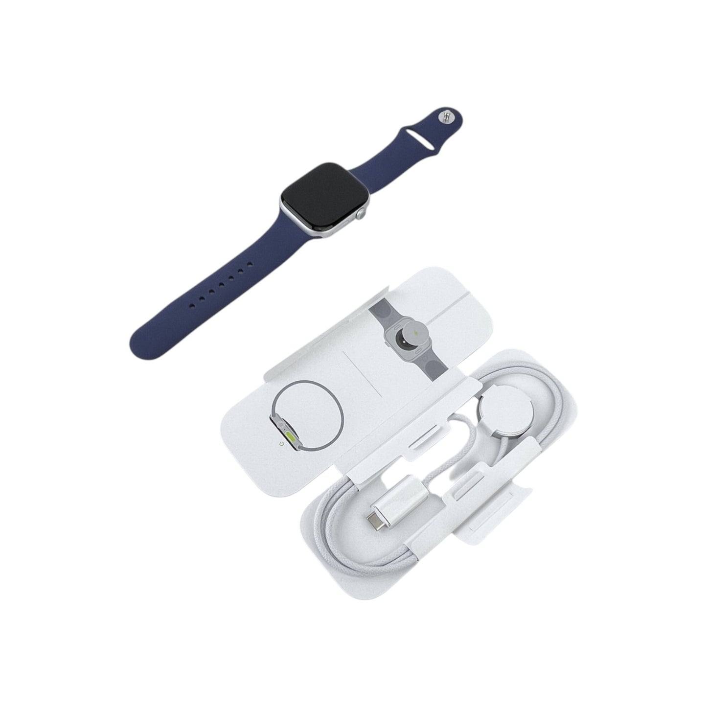 Apple Watch 10 GPS Aluminium Silber 46 mm Sportarmband Denim S/M | Retourware