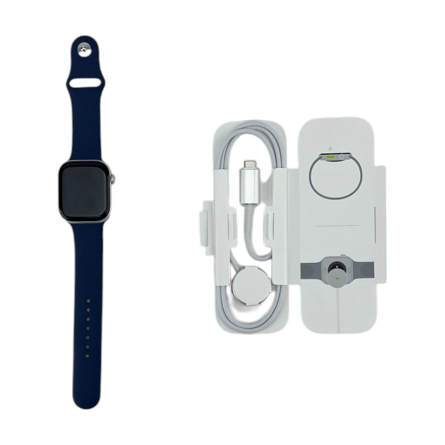 Apple Watch 10 GPS Aluminium Silber 46 mm Sportarmband Denim | Retourware