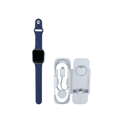 Apple Watch SE 2 GPS Aluminium Silber 44 mm Sportarmband Denim M/L | Retourware