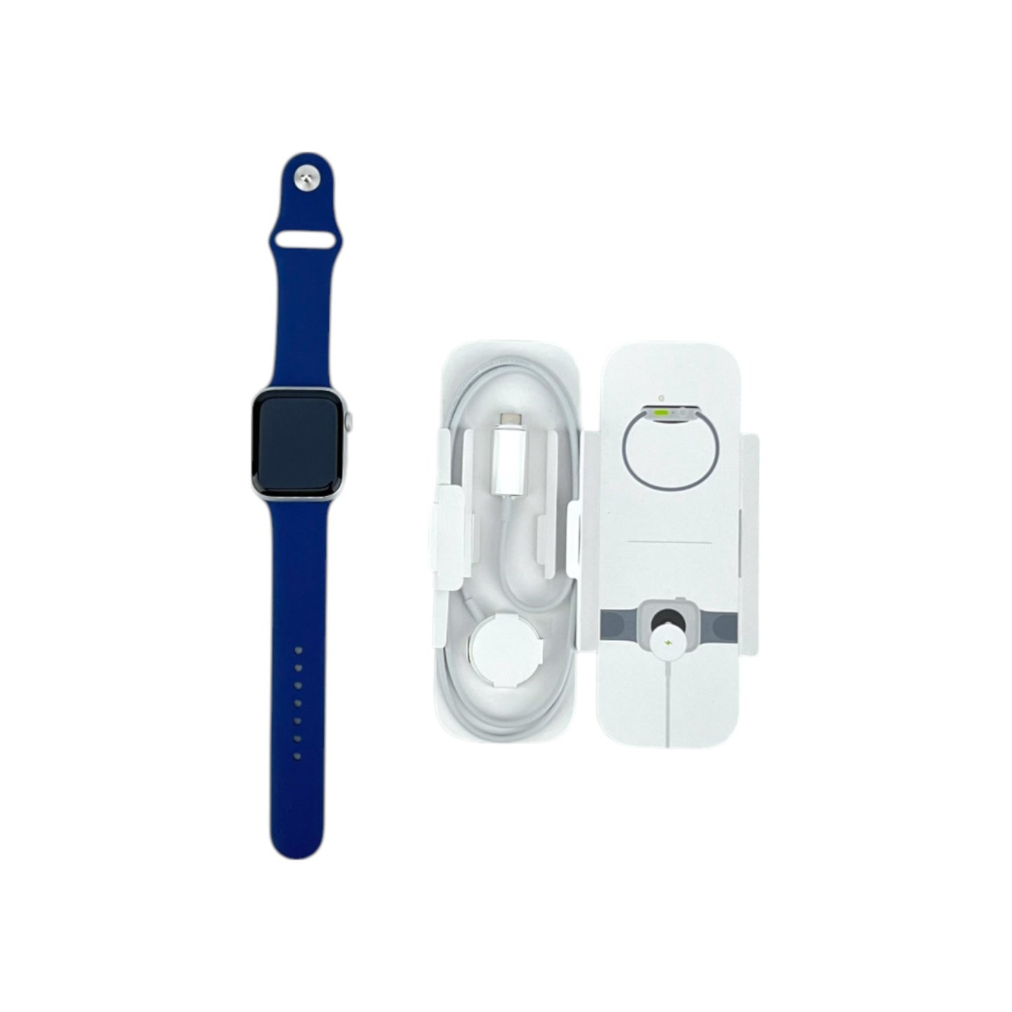 Apple Watch SE 2 Cellular Aluminium Silber 44 mm Sportarmband Denim M/L | Retourware