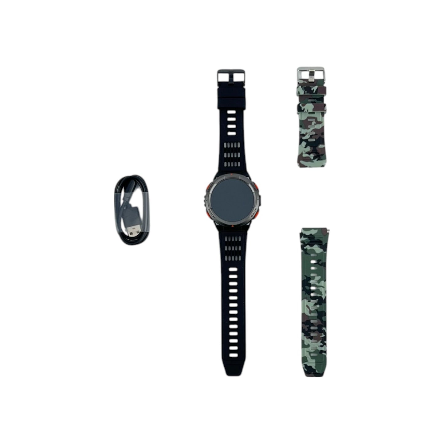 LaNikar KE5 Smartwatch 1.45 Zoll (3.68 cm) Robuste Outdoor Uhr Kompass Schwarz | Neu