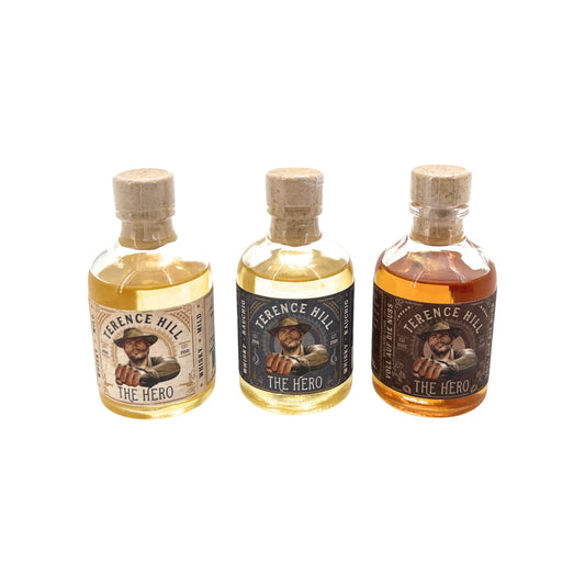 Terence Hill The Hero Tastingbox Whisky und Likör 3 x 0,05l Alkohol 49% vol. | Neu