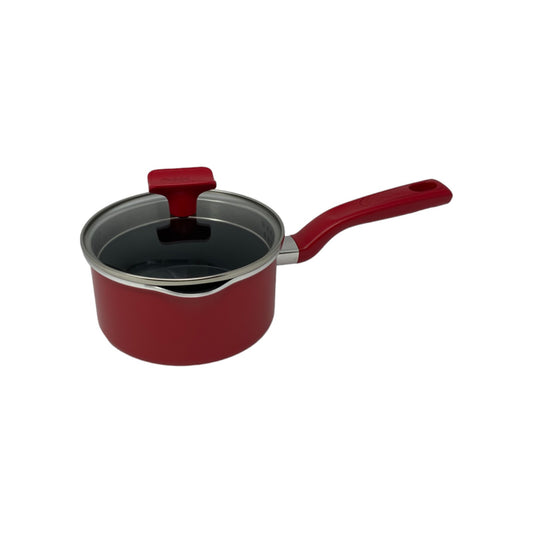 Tefal G80622 Chefclub Stielkasserolle 16 cm + Glasdeckel Titanium Antihaft Rot | Neu