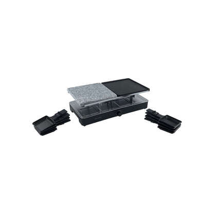 Severin Raclettegrill 8 Pfännchen Wende- Naturgrillsteinplatte 1300W Schwarz | Retourware