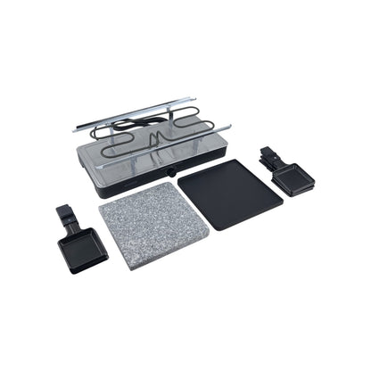 Severin Raclettegrill 8 Pfännchen Wende- Naturgrillsteinplatte 1300W Schwarz | Retourware