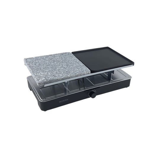 Severin Raclettegrill 8 Pfännchen Wende- Naturgrillsteinplatte 1300W Schwarz | Retourware