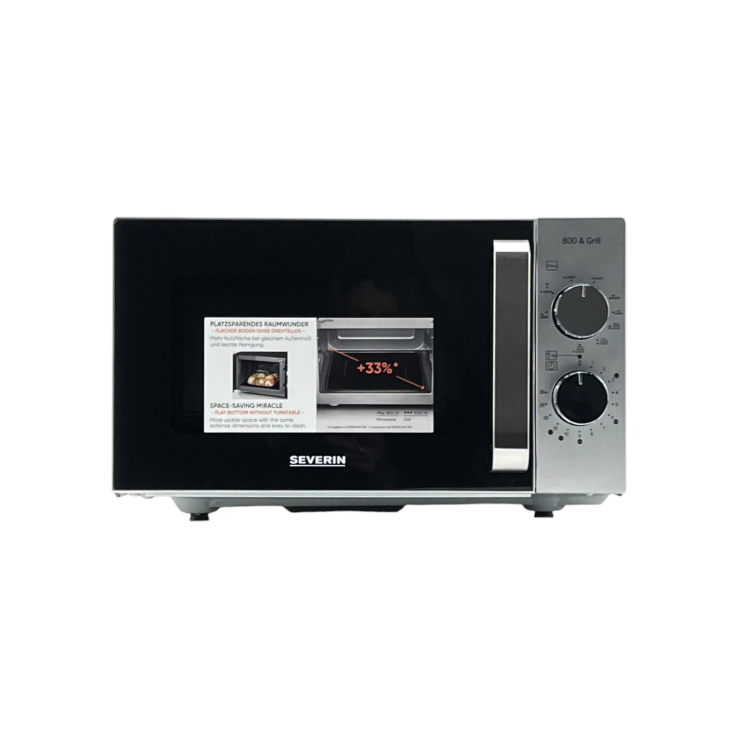 Severin MW7576 Stand Mikrowelle 800W 9 Leistungsstufen 20 Liter Links Anschlag | Retourware