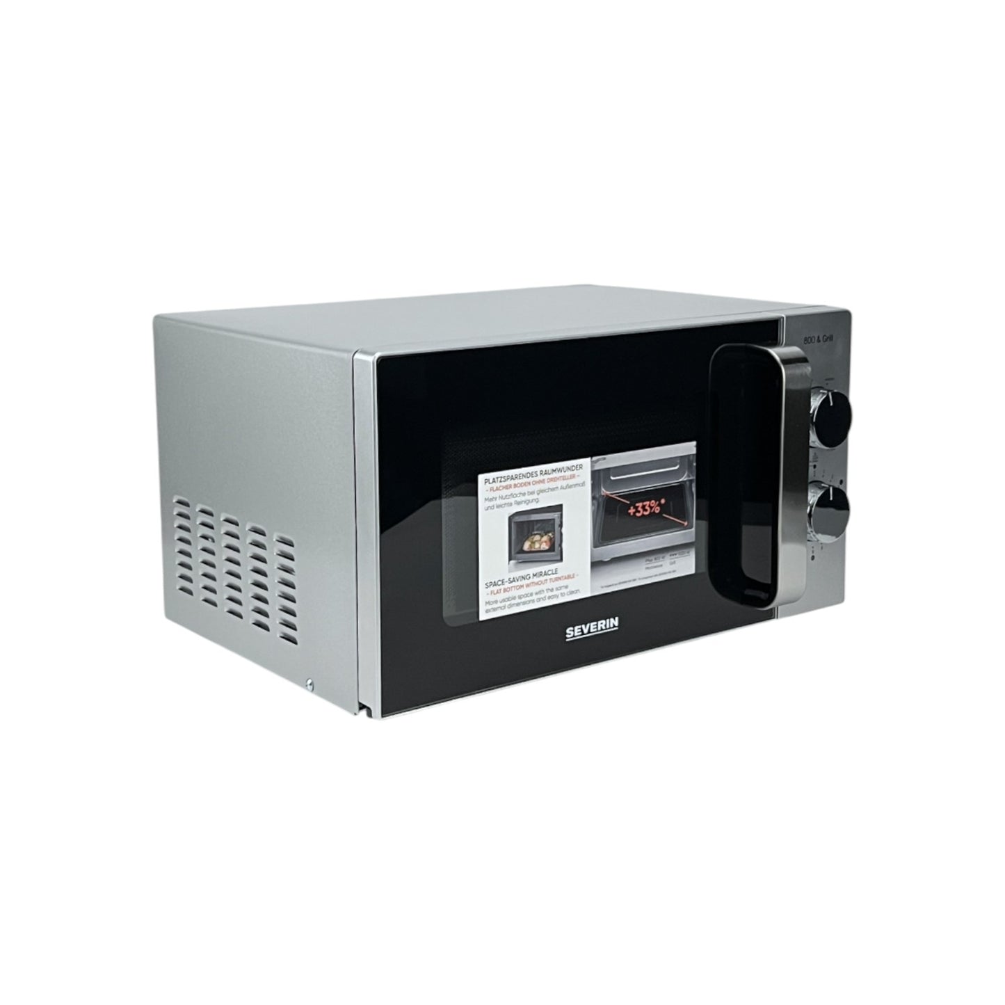 Severin MW7576 Stand Mikrowelle 800W 9 Leistungsstufen 20 Liter Links Anschlag | Retourware