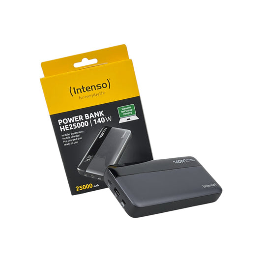 Intenso Powerbank HE25000 externer Akku 25.000mAh USB-C Reise Ladergerät Grau | Retourware