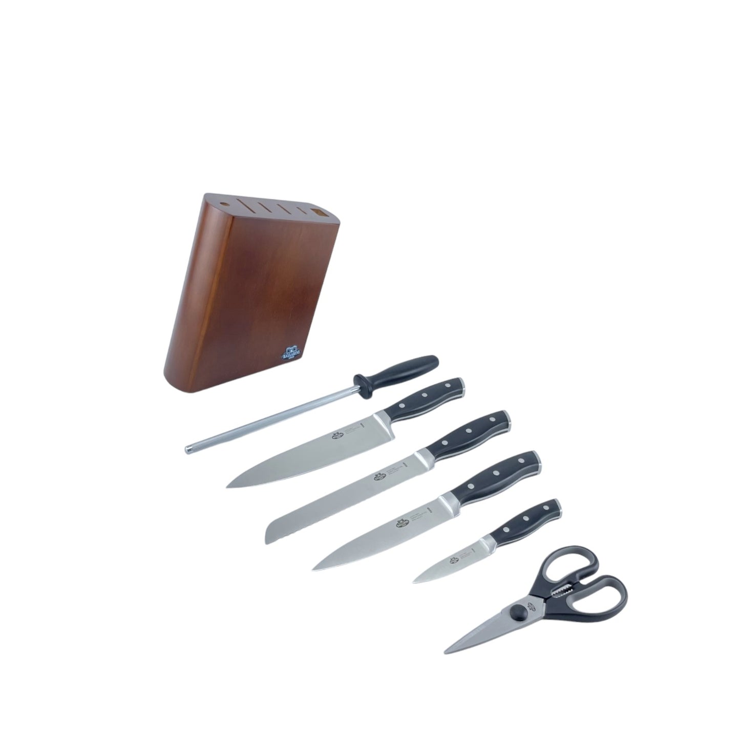 Ballarini 18790-007-0 Savuto Nero Messerblock 7-teilig Holz Edelstahl braun | Neu