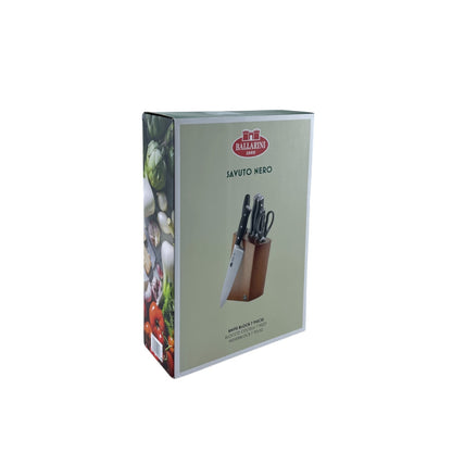 Ballarini 18790-007-0 Savuto Nero Messerblock 7-teilig Holz Edelstahl braun | Neu