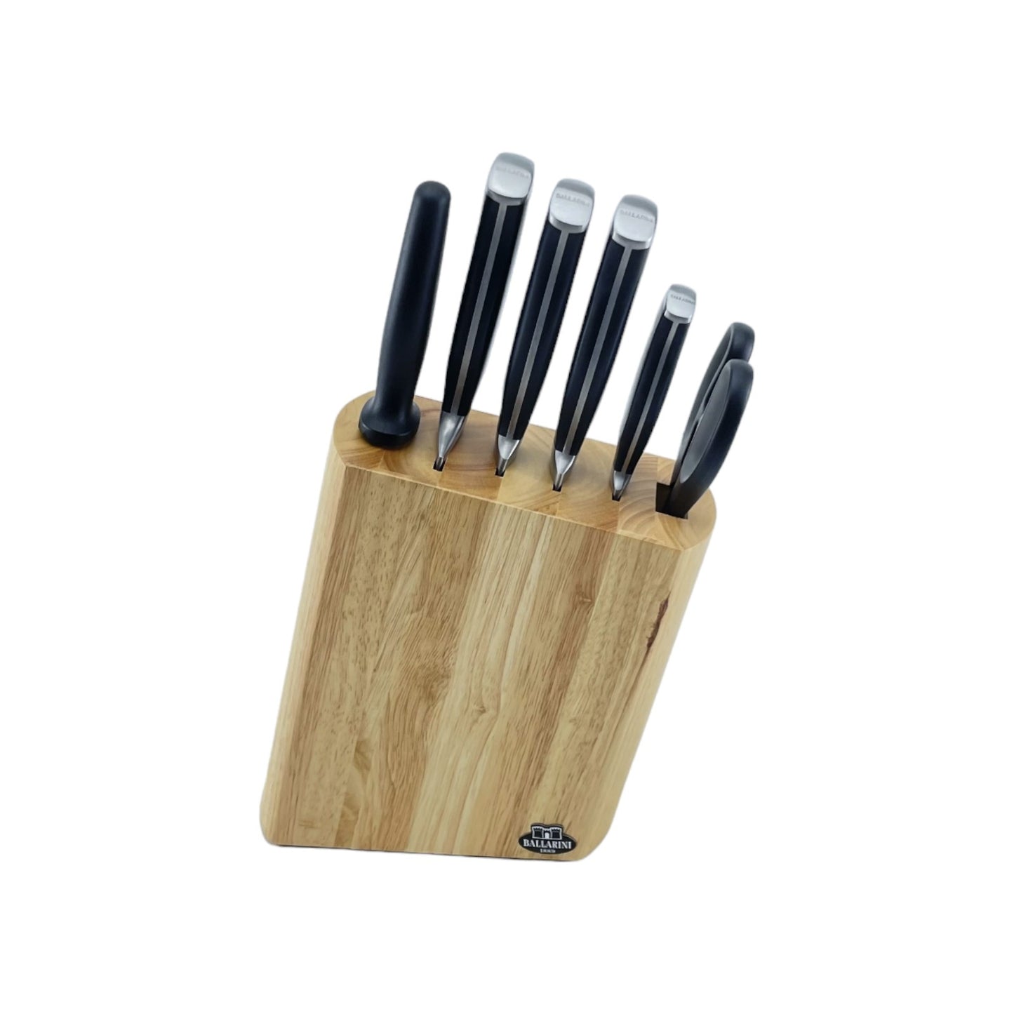 BALLARINI Savuto Nero Messerblock, 7-tlg., Holzblock, Messer,Schere rostfreiem Spezialstahl | Retourware