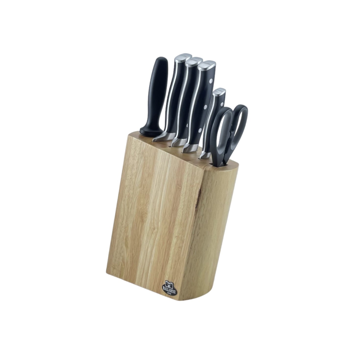 BALLARINI Savuto Nero Messerblock, 7-tlg., Holzblock, Messer,Schere rostfreiem Spezialstahl | Retourware
