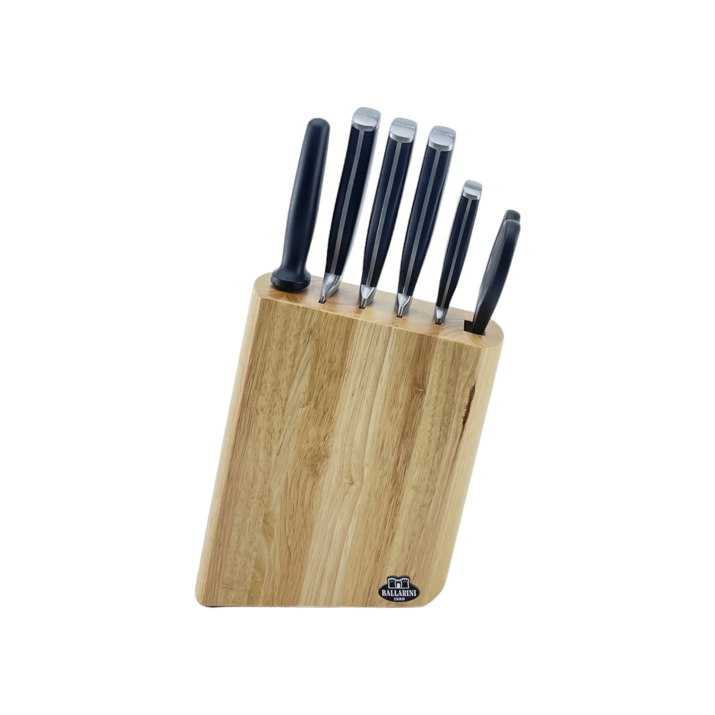 BALLARINI Savuto Nero Messerblock, 7-tlg., Holzblock, Messer,Schere rostfreiem Spezialstahl | Retourware